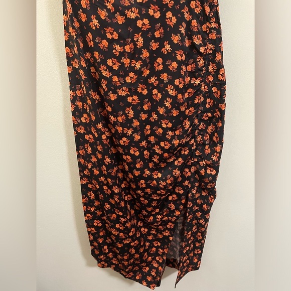 NWT Anthropologie Floral Cowl Back‎ Asymmetrical Midi Dress - 10 - Picture 6 of 15